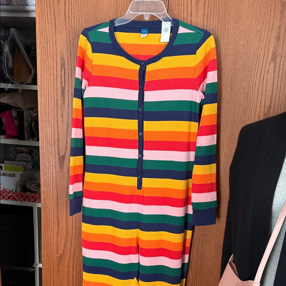 Old Navy striped pajama onesie